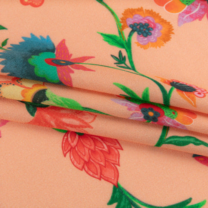 Crepé de viscosa sostenible - Estampado floral de melocotón - Estampado Sherbert Shandy - Colección exclusiva Gisele de Mood