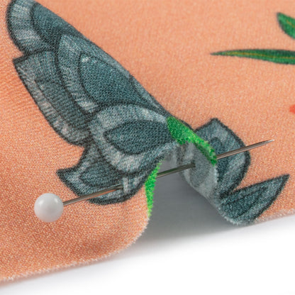 Crepé de viscosa sostenible - Estampado floral de melocotón - Estampado Sherbert Shandy - Colección exclusiva Gisele de Mood
