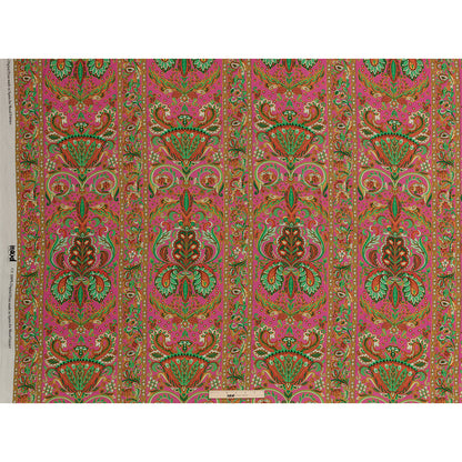 Sustainable Viscose Crepe - Pink Floral Paisley Stripes - Locust Lily Print - Mood Exclusive Gisele Collection