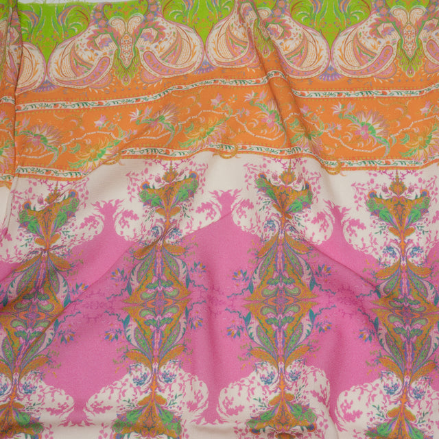 Sustainable Viscose Crepe Panel - Paisley Stripes and Squares - Cypress Daydreams Print - Mood Exclusive Gisele Collection