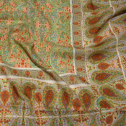 Sustainable Viscose Crepe Panel - Cream Paisley Squares - Laputa's Groundkeeper Print - Mood Exclusive Gisele Collection