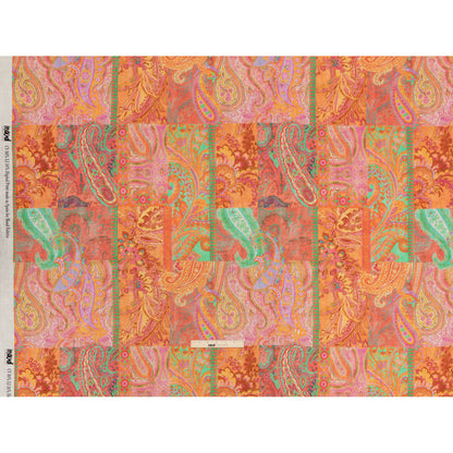 Viscose and Linen Woven - Orange Patchwork Paisley - Pastel Patina Print - Mood Exclusive Gisele Collection