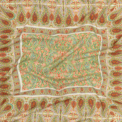 Viscose and Linen Woven Panel - Cream Paisley Squares - Laputa's Groundkeeper Print - Mood Exclusive Gisele Collection
