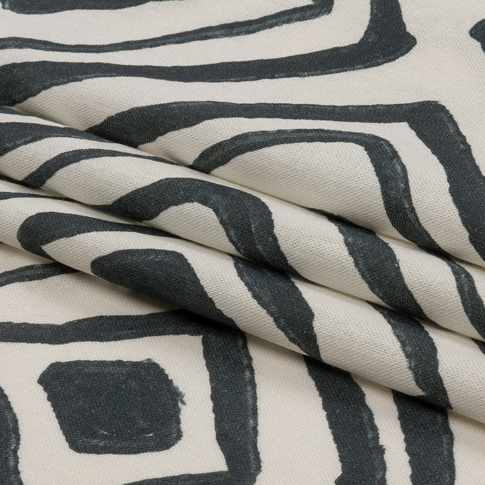 Linen and Rayon Woven - White Painted Diamonds - Sahara Summers Print - Mood Exclusive Palm Beach Collection - Folded
