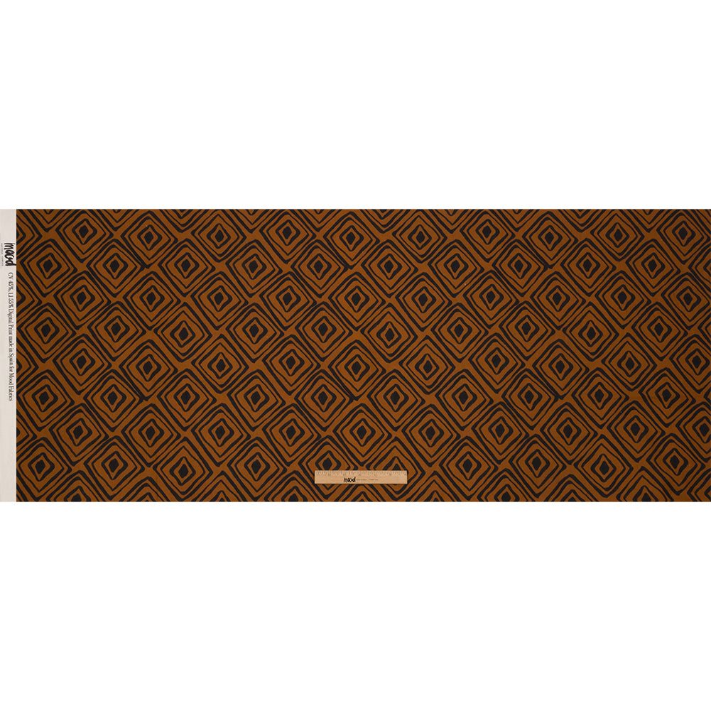 Linen and Rayon Woven - Brown Painted Diamonds - Sahara Summers Print - Mood Exclusive Palm Beach Collection - Full