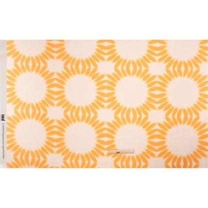 Stretch Cotton Sateen - Orange Leafy Circles - Ripple Effect Print - Mood Exclusive Marigold Collection