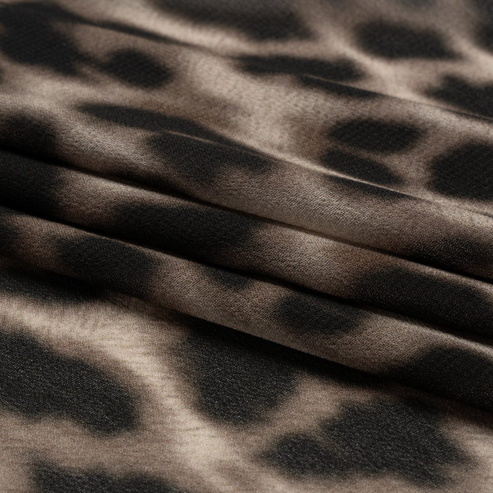 Viscose Georgette - Black and Beige Leopard - Shade of the Acacia Print - Mood Exclusive Kilimanjaro Collection
