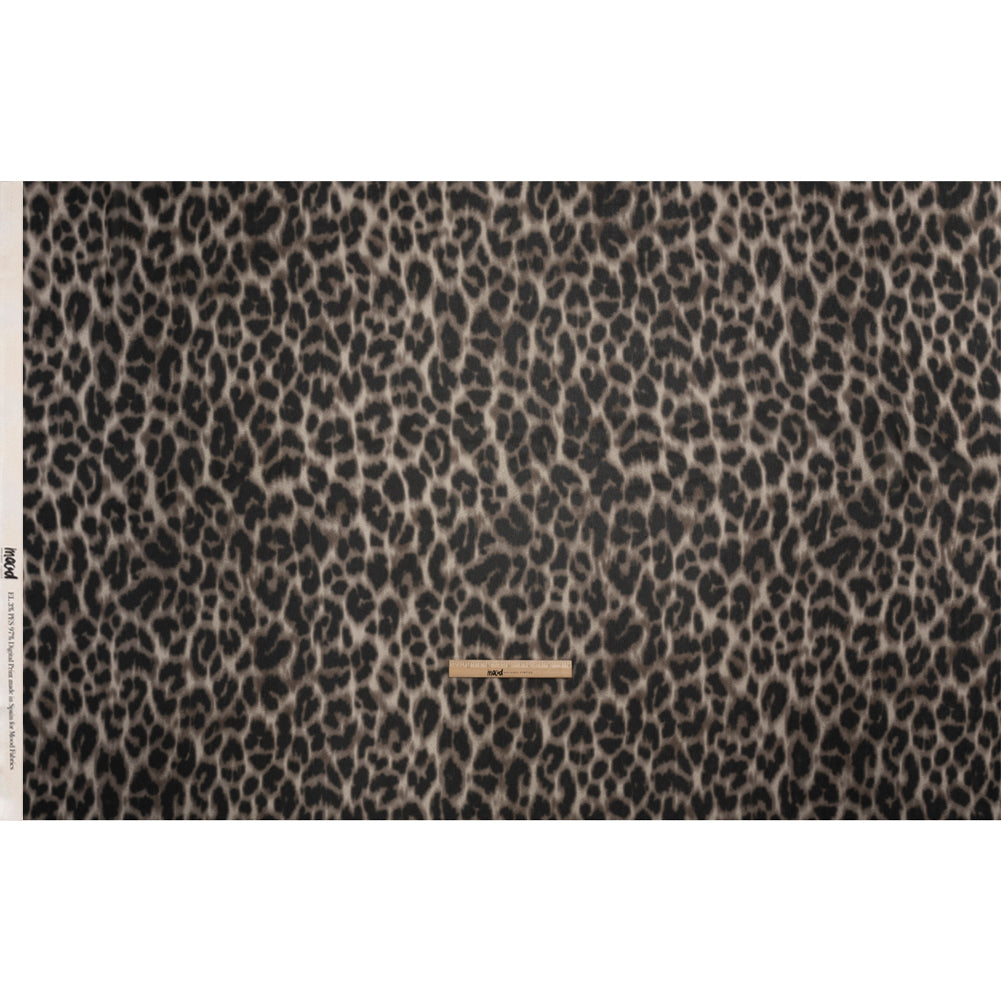Viscose Georgette - Black and Beige Leopard - Shade of the Acacia Print - Mood Exclusive Kilimanjaro Collection