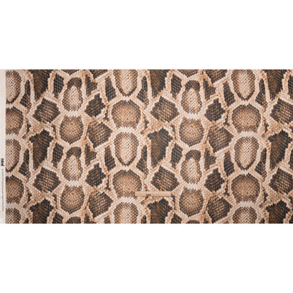 Viscose Georgette - Beige and Brown Snakeskin - Kaa's Charm Print - Mood Exclusive Kilimanjaro Collection