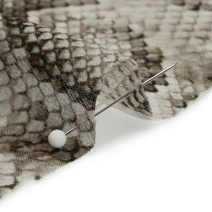 Viscose Georgette - Gray Python Skin - Tanzania Temptations Print - Mood Exclusive Kilimanjaro Collection