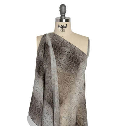 Viscose Georgette - Gray Snakeskin - Midnight Lurking Print - Mood Exclusive Kilimanjaro Collection