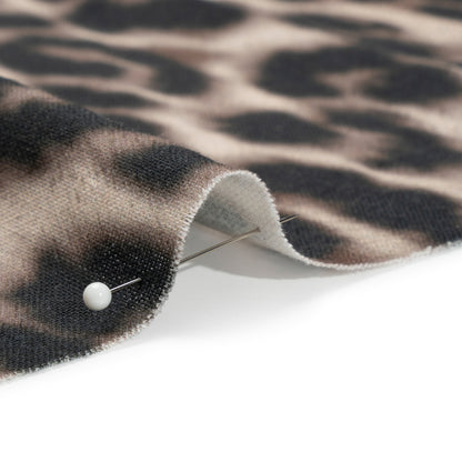 Linen and Rayon Woven - Black and Beige Leopard - Shade of the Acacia Print - Mood Exclusive Kilimanjaro Collection