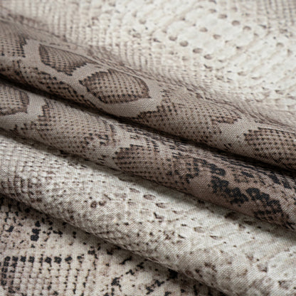 Linen and Rayon Woven - Gray Snakeskin - Midnight Lurking Print - Mood Exclusive Kilimanjaro Collection