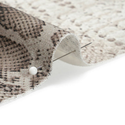 Linen and Rayon Woven - Gray Snakeskin - Midnight Lurking Print - Mood Exclusive Kilimanjaro Collection