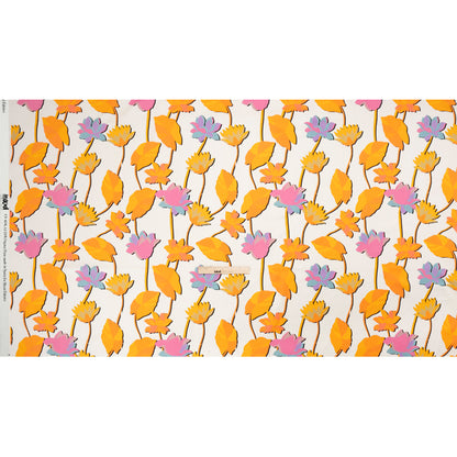 Stretch Cotton Sateen - Pink and orange Floral Silhouettes - Mood Exclusive Speaks For The Trees Print