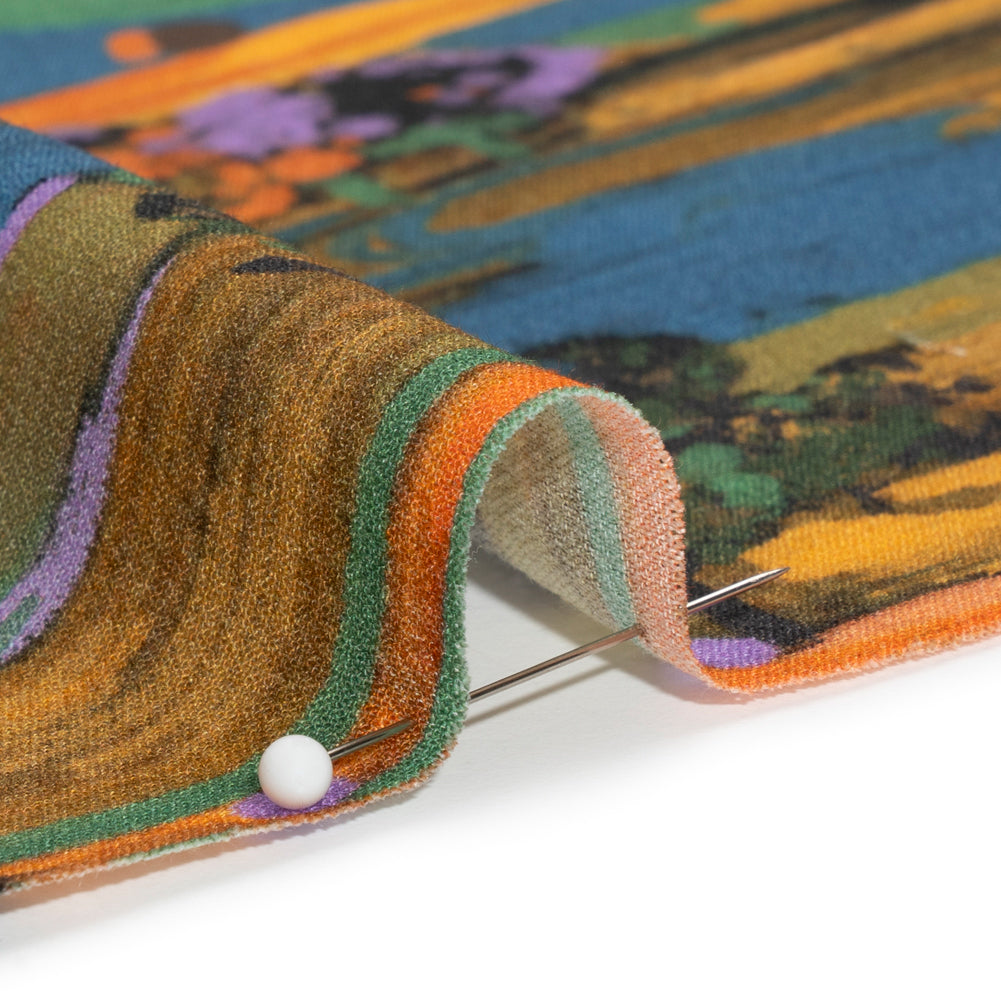 Viscose Crepe - Colorful Landscape - Mood Exclusive Garrowby Hill Print - Detail