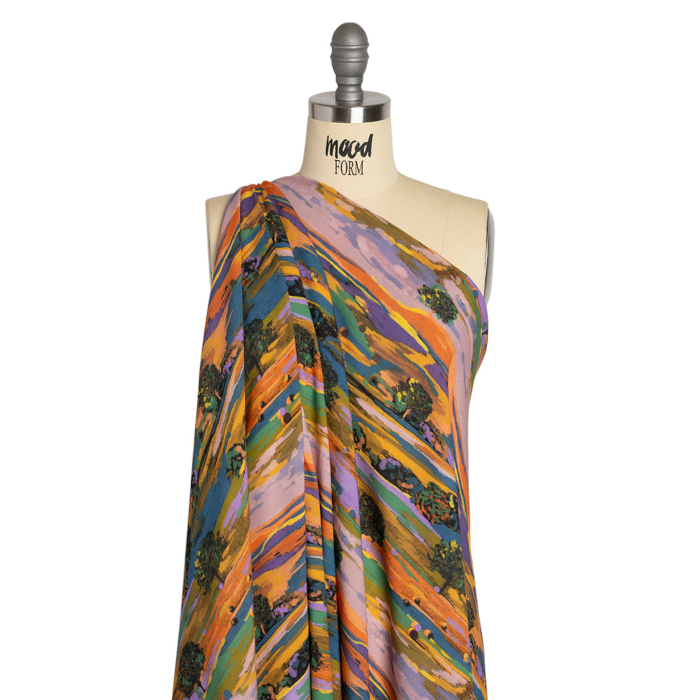 Viscose Crepe - Colorful Landscape - Mood Exclusive Garrowby Hill Print - Drape