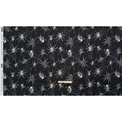 Cotton Voile - Black and White Spiders - Mood Exclusive Tantalizing Tarantulas Print Full