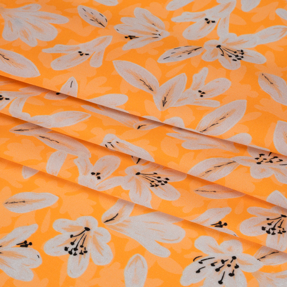 Rayon Challis - Yellow Floral - Daybreak Bloom Print - Mood Exclusive Chariot Collection - Folded