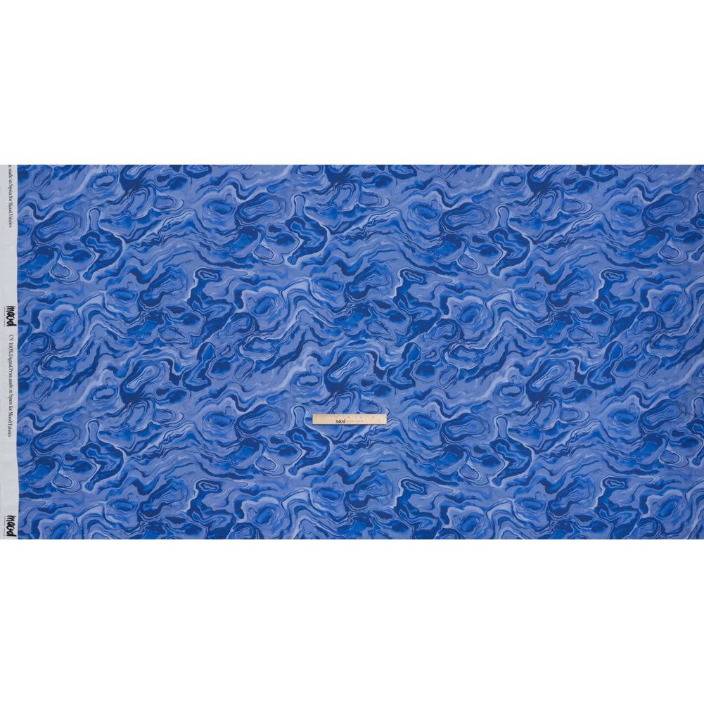 Rayon Challis - Blue Abstract - Skyscape Print - Mood Exclusive Chariot Collection - Full