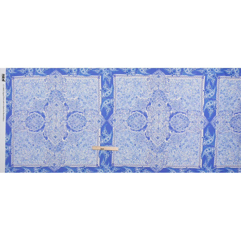 Rayon Challis Panel - Blue Paisley Floral - Sicilian Summer Print - Mood Exclusive Chariot Collection - Full