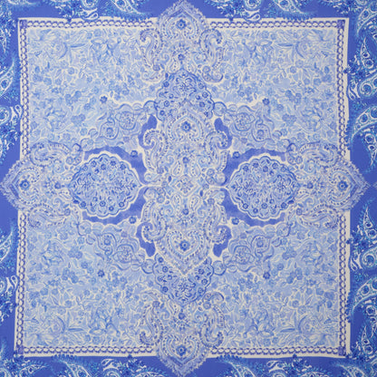 Rayon Challis Panel - Blue Paisley Floral - Sicilian Summer Print - Mood Exclusive Chariot Collection