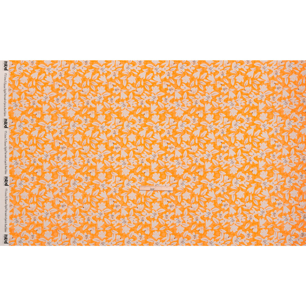 Stretch Cotton Sateen - Yellow Floral - Daybreak Bloom Print - Mood Exclusive Chariot Collection - Full