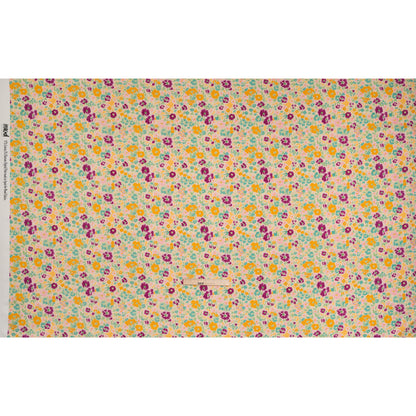 Stretch Cotton Sateen - Yellow and Plum Floral - Midsummer Meadow Print - Mood Exclusive Chariot Collection