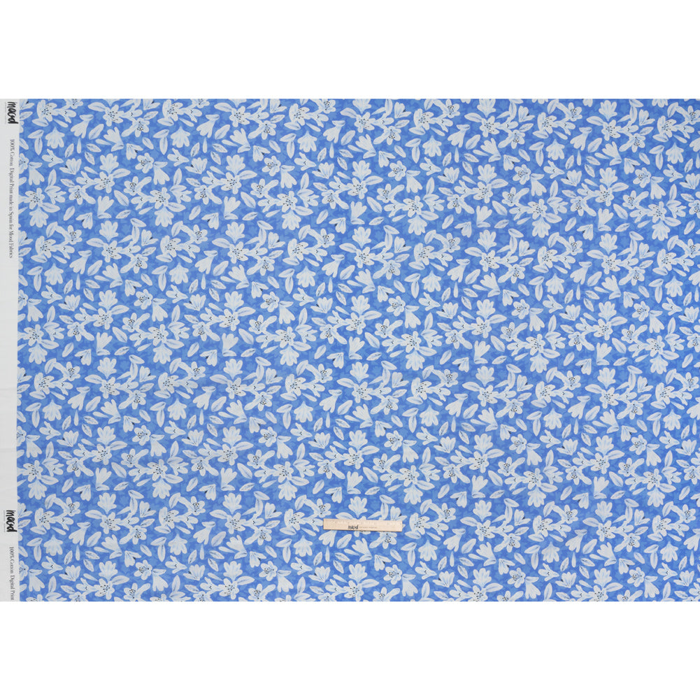 Cotton Voile - Blue Floral - Daybreak Bloom Print - Mood Exclusive Chariot Collection - Full
