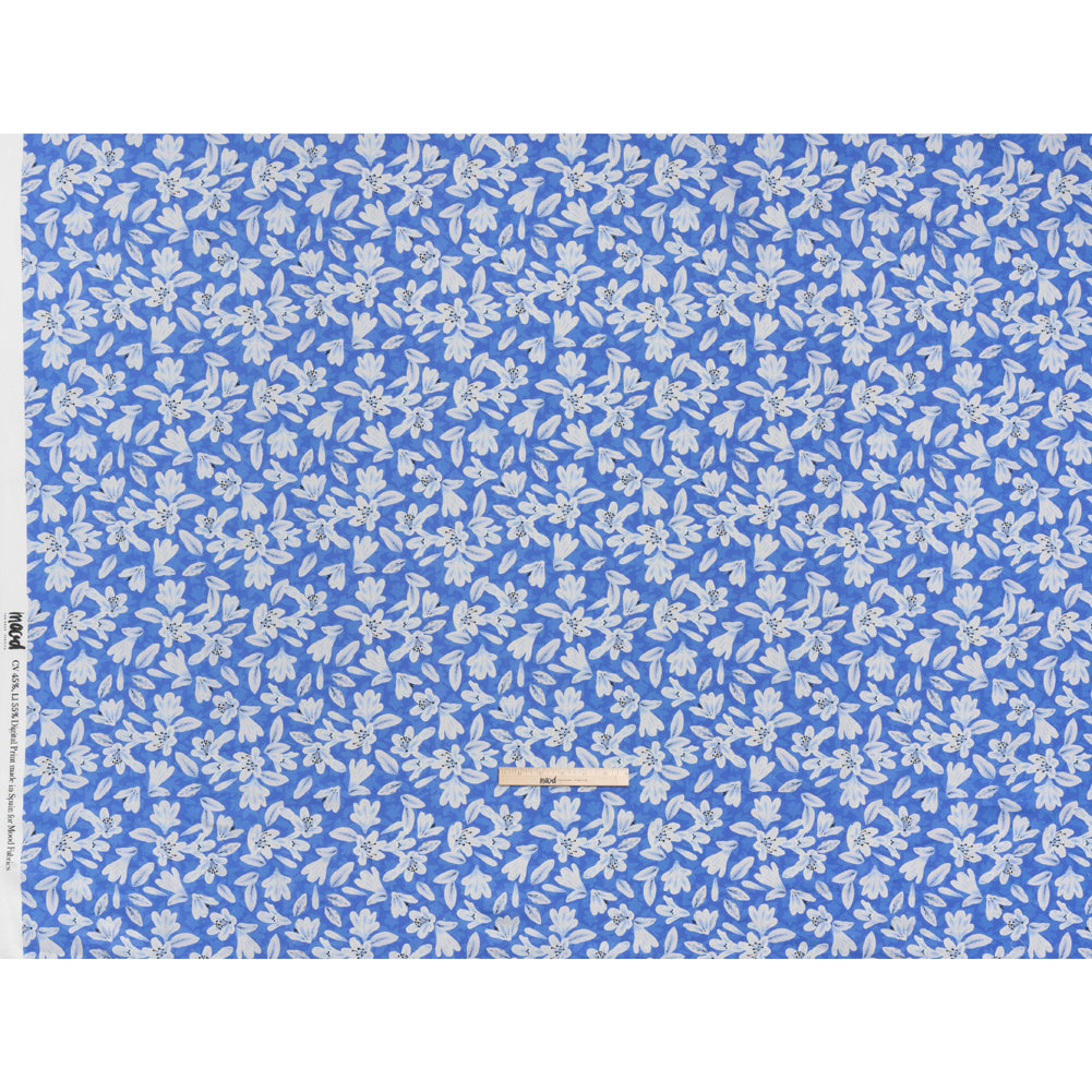 Linen-Rayon Woven - Blue Floral - Daybreak Bloom Print - Mood Exclusive Chariot Collection