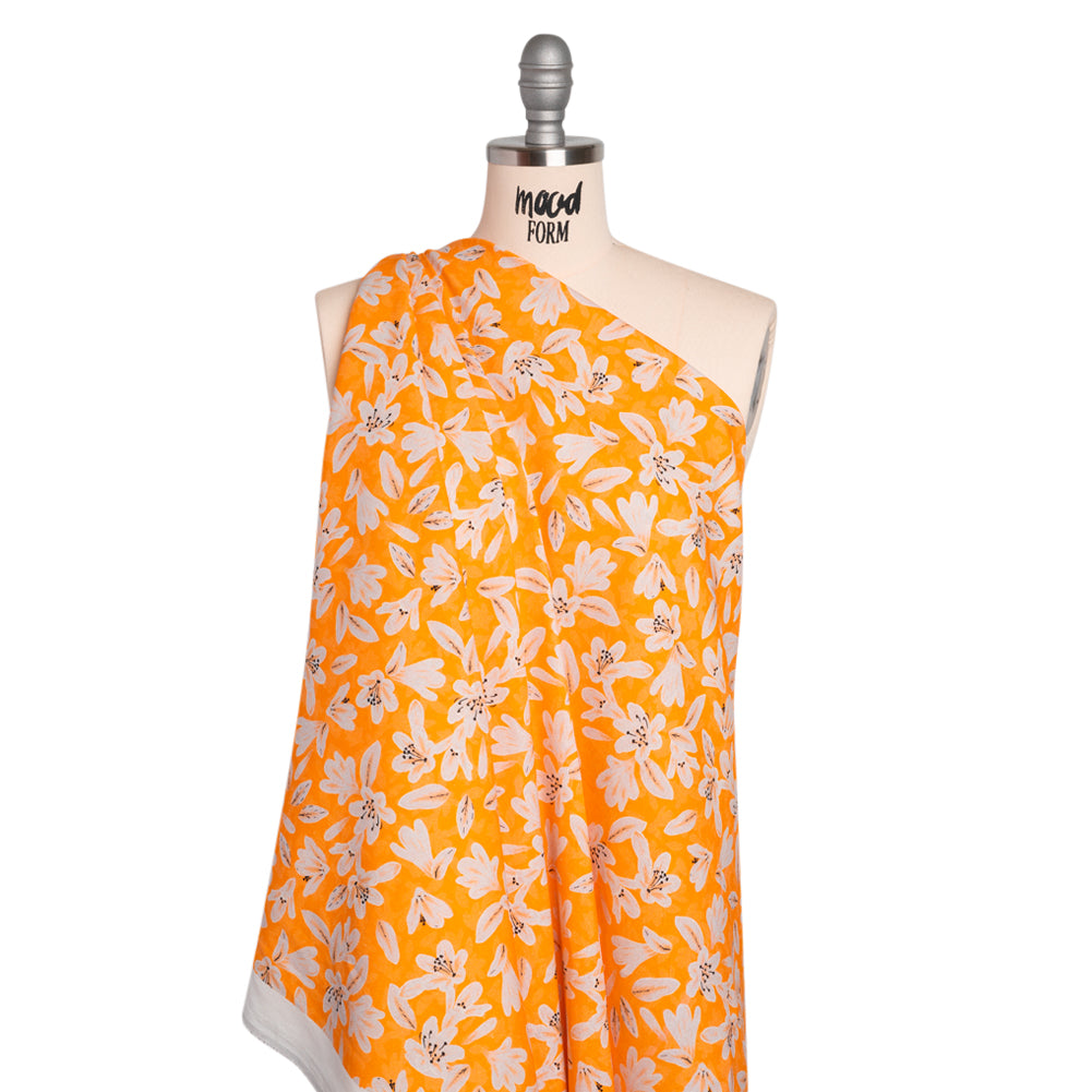 Linen-Rayon Woven - Yellow Floral - Daybreak Bloom Print - Mood Exclusive Chariot Collection