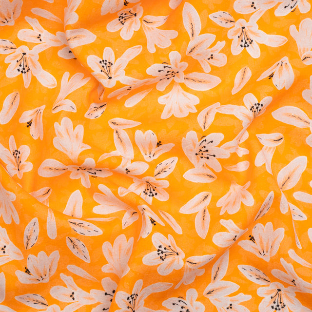 Linen-Rayon Woven - Yellow Floral - Daybreak Bloom Print - Mood Exclusive Chariot Collection