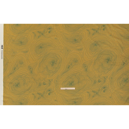 Stretch Cotton Sateen - Olive and Hunter Green Abstract Lines - Topographic Map Print - Mood Exclusive Acadia Collection
