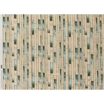 Cotton Voile - Green and Cream Geometric Blocks - Cliffside Climb Print - Mood Exclusive Acadia Collection
