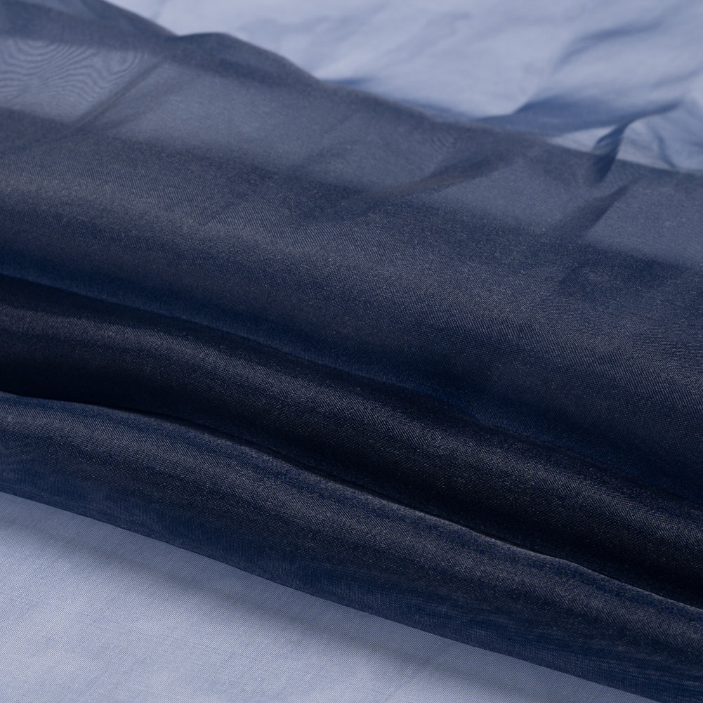 Polyester Organza - Navy - Luscinia Collection by Mood - Folded