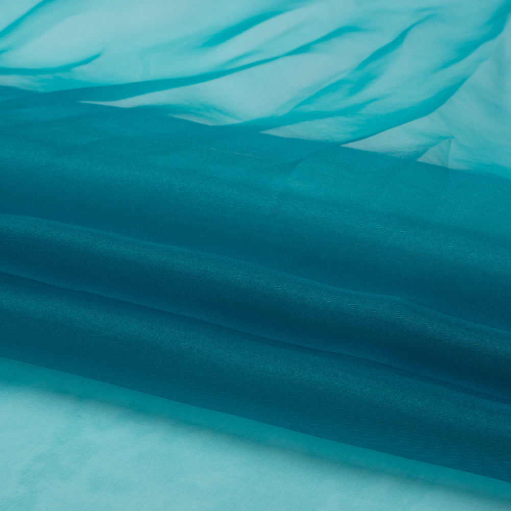 Polyester Organza - Deep Teal - Luscinia Collection by Mood - Folded