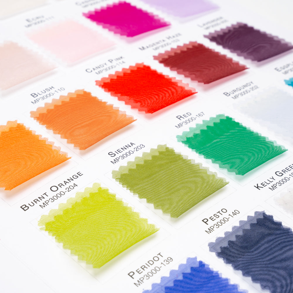 Color Card - Luscinia Premium Polyester Organza Collection - 8.5" x 11", 3-Hole - Folded