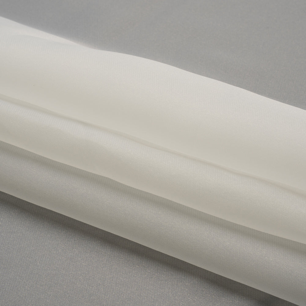 Satin-Faced Polyester Organza - Bright White - Ardea Collection by Mood