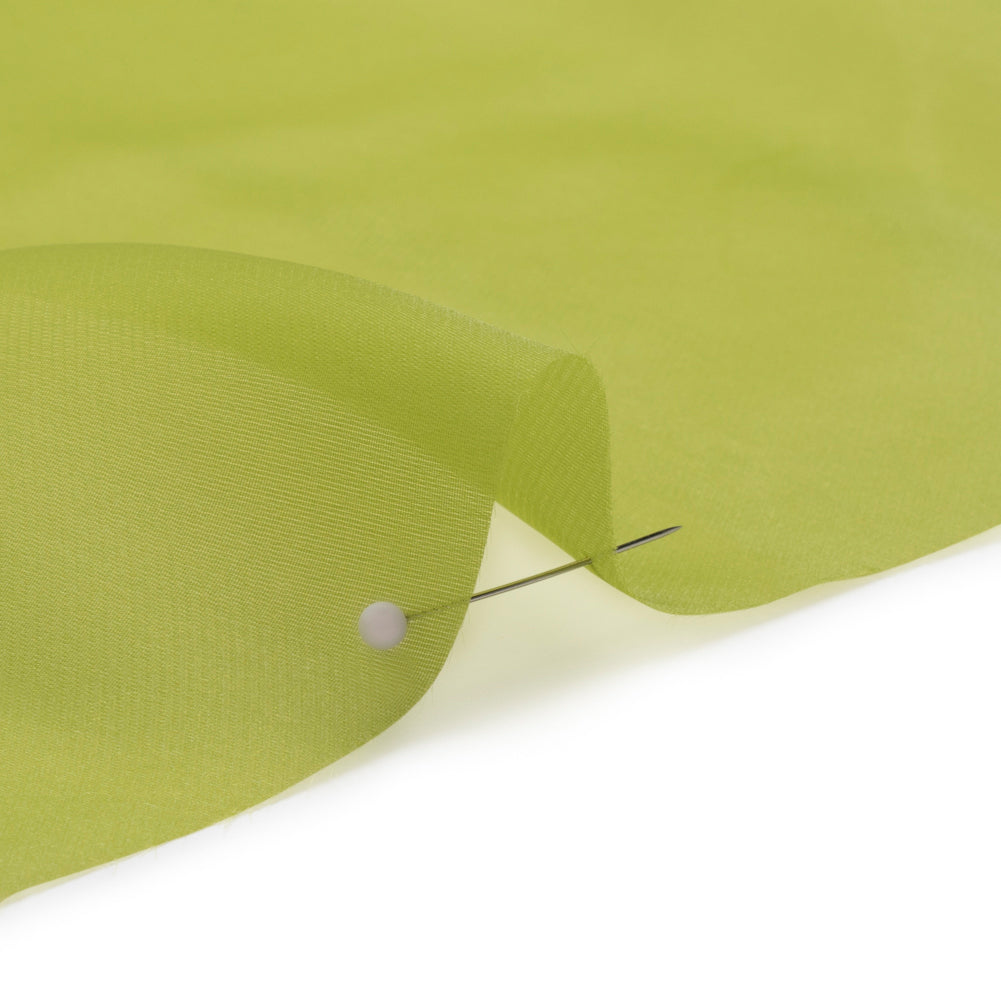 Satin-Faced Polyester Organza - Peridot Green - Ardea Collection by Mood