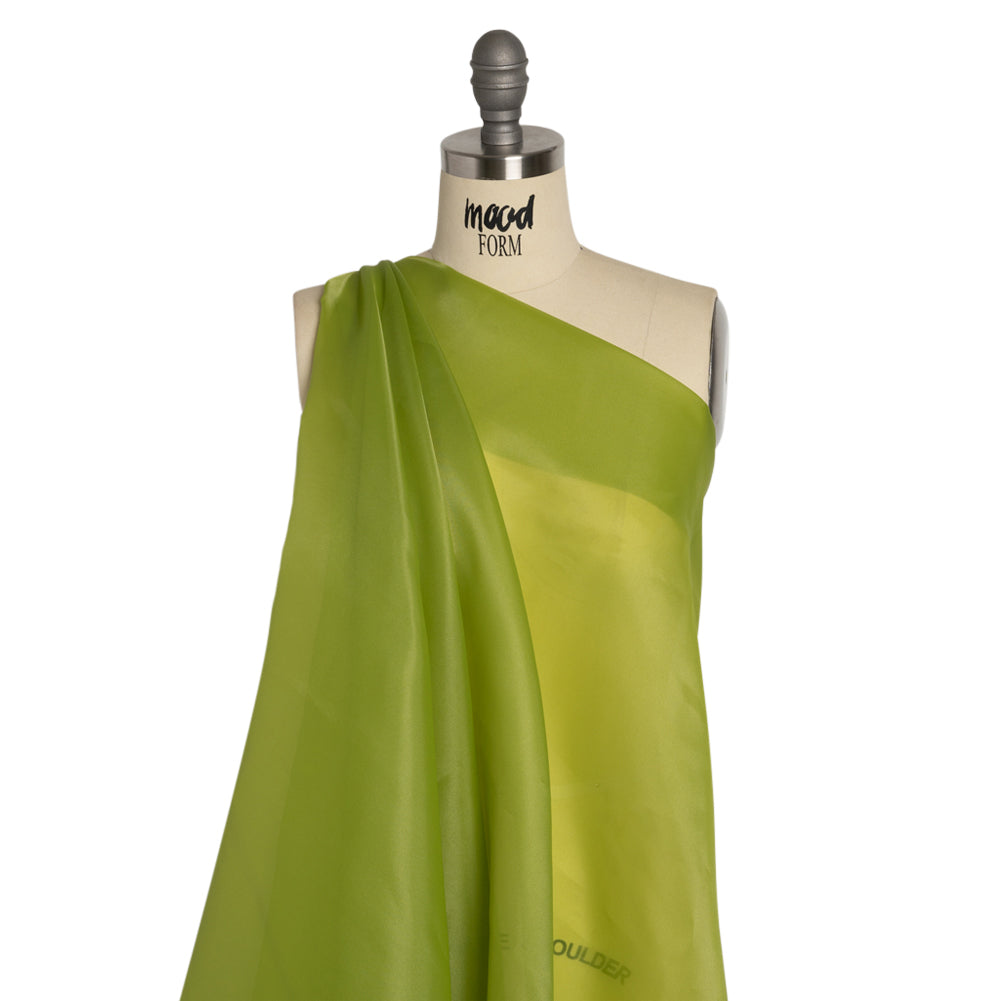 Satin-Faced Polyester Organza - Peridot Green - Ardea Collection by Mood