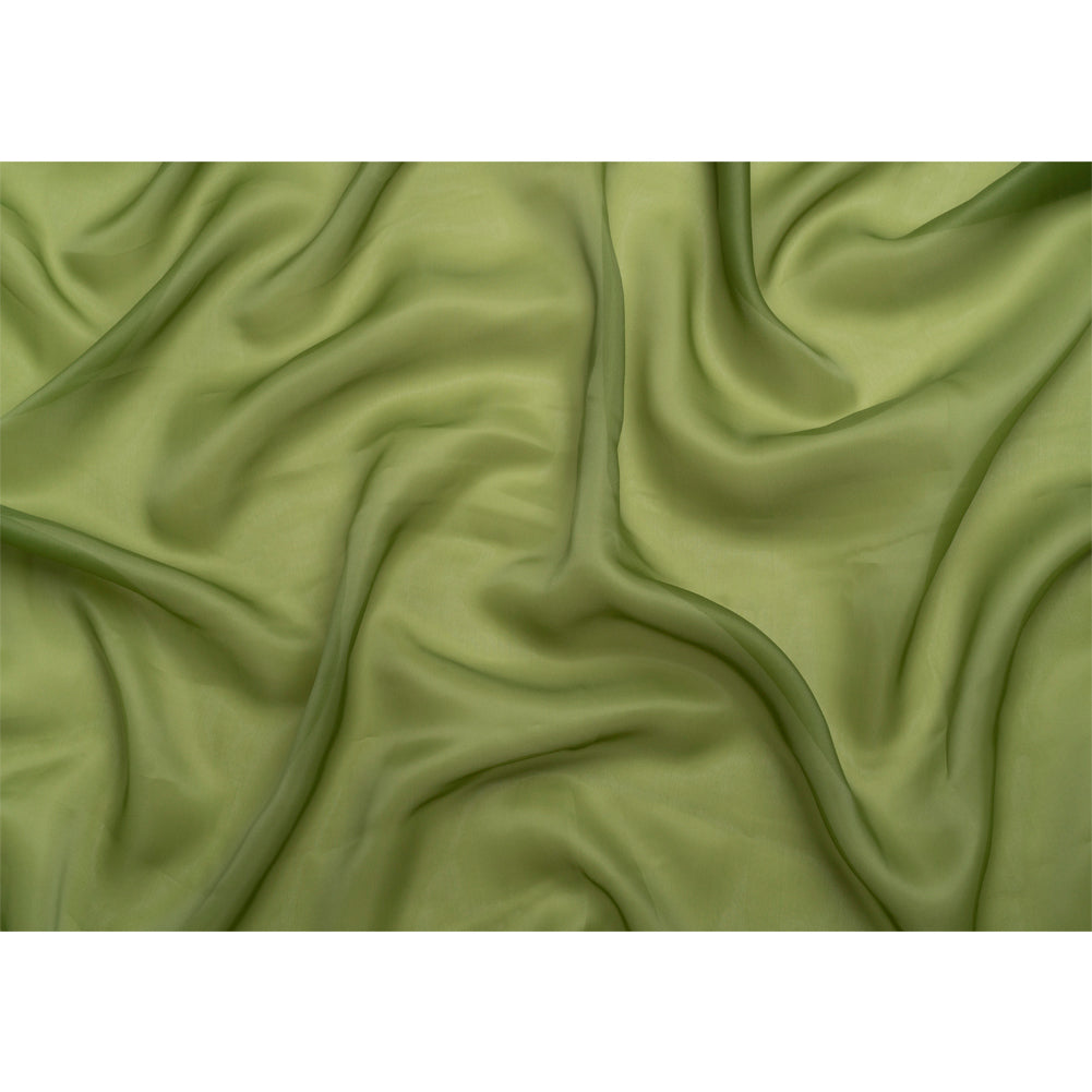 Satin-Faced Polyester Organza - Pesto Green - Ardea Collection by Mood - Full