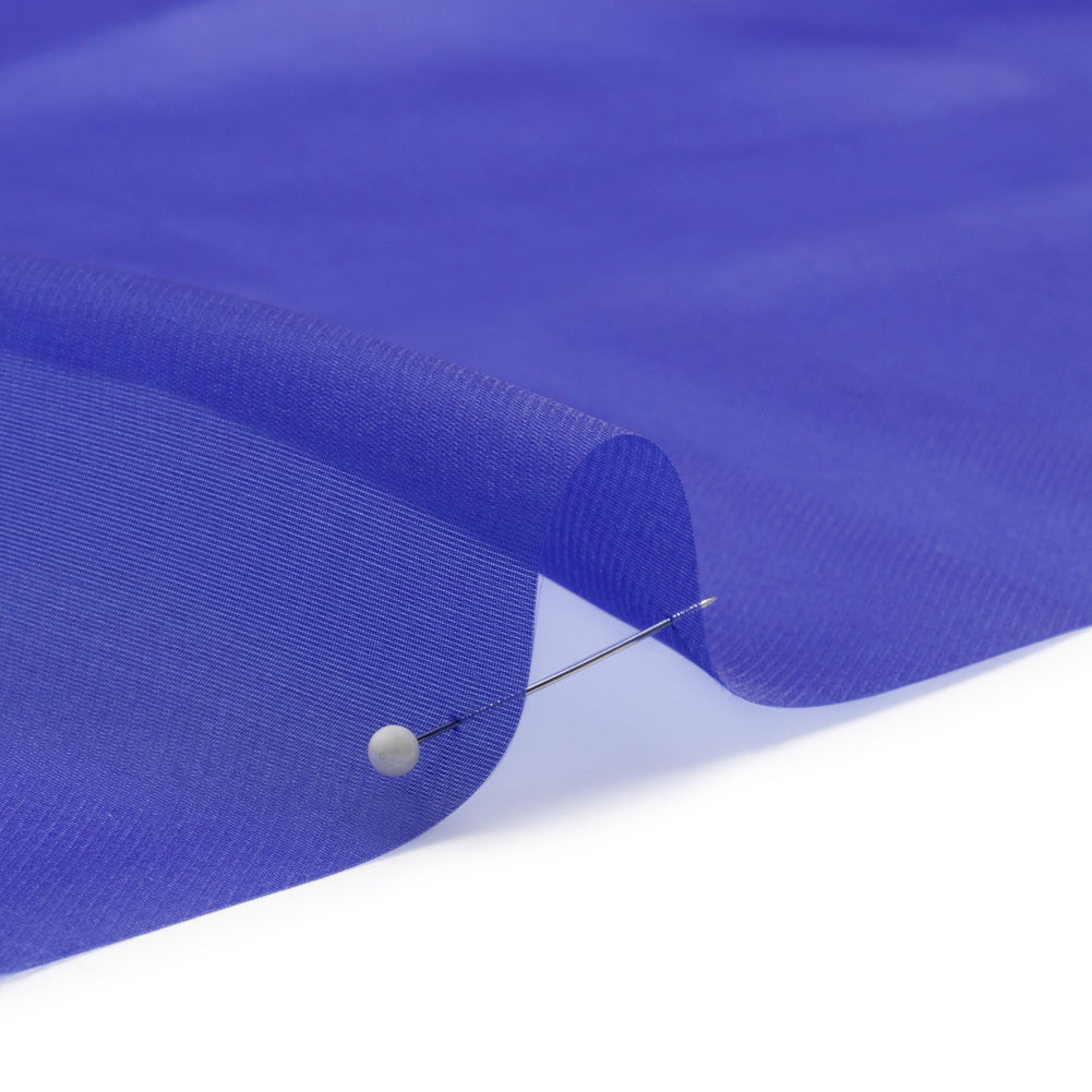 Satin-Faced Polyester Organza - Mazarine Blue - Ardea Collection by Mood - Detail