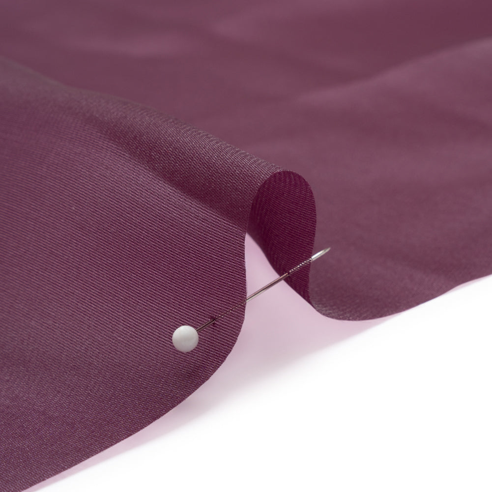 Satin-Faced Polyester Organza - Eggplant - Ardea Collection by Mood - Detail