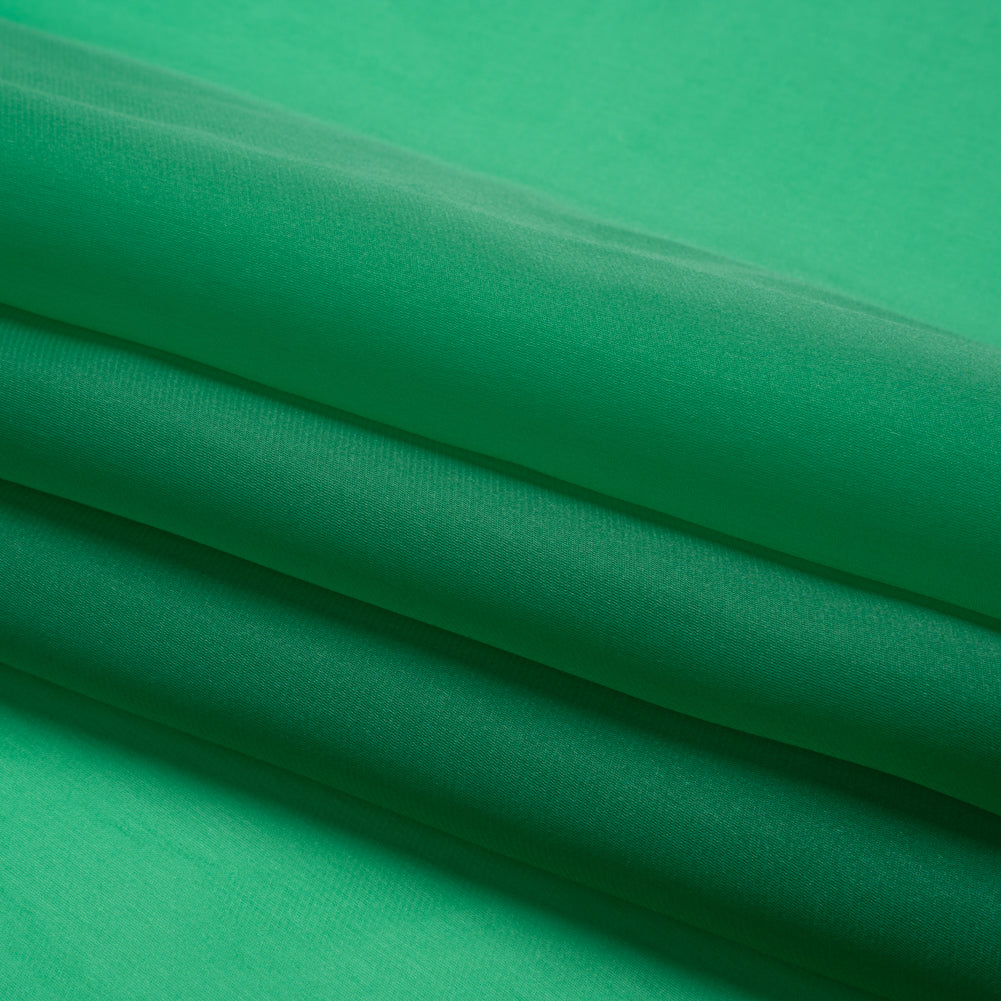 Satin-Faced Polyester Organza - Kelly Green - Ardea Collection by Mood - Folded