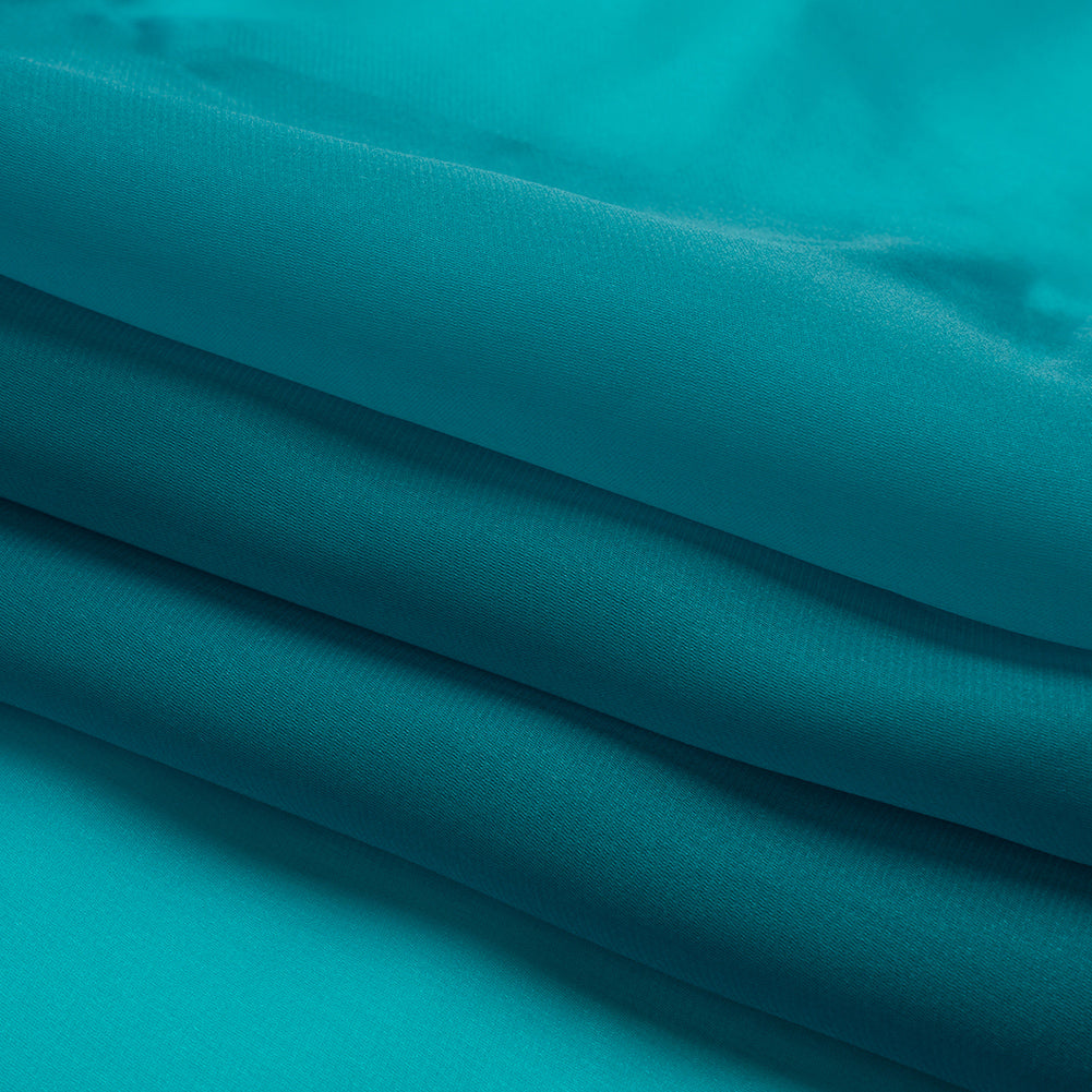 Satin-Faced Polyester Organza - Deep Teal - Ardea Collection by Mood - Folded