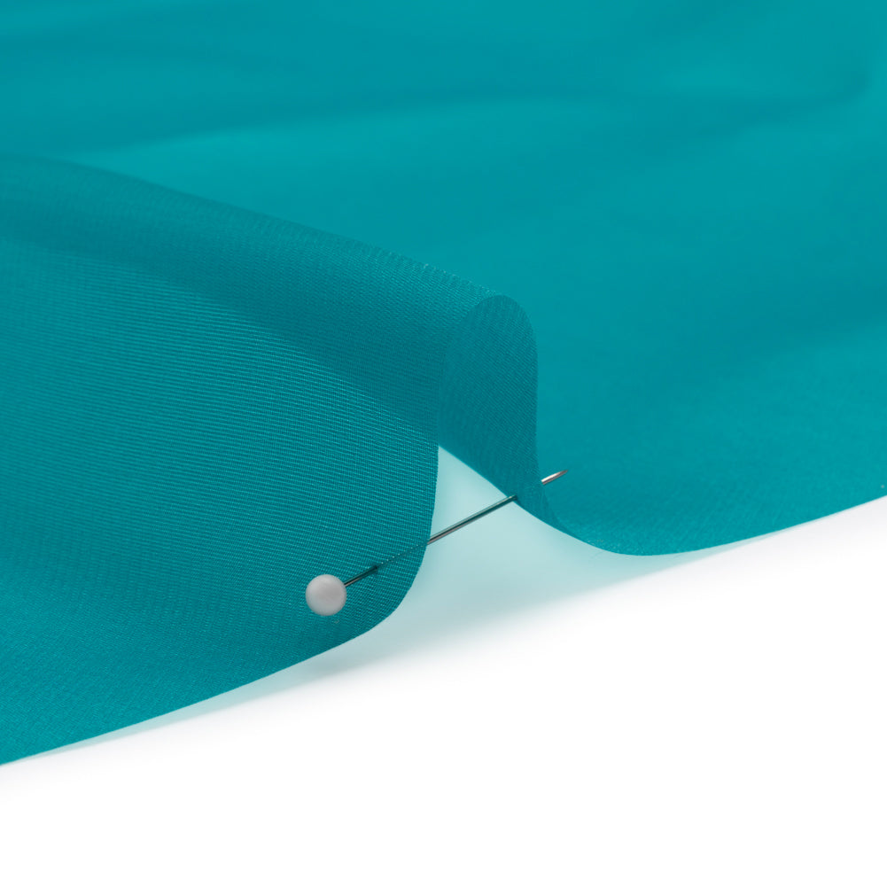 Satin-Faced Polyester Organza - Deep Teal - Ardea Collection by Mood - Detail