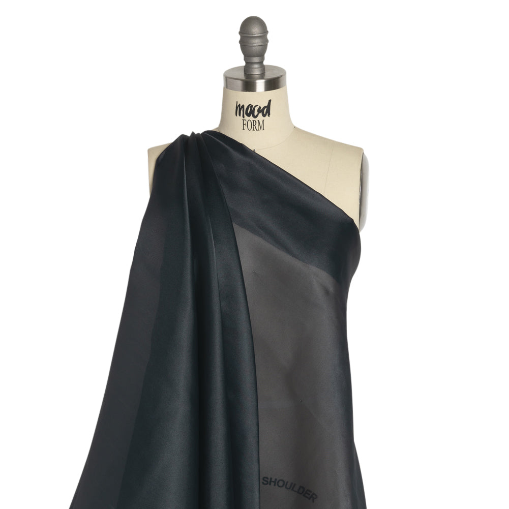 Satin-Faced Polyester Organza - Charcoal Gray - Ardea Collection by Mood - Drape