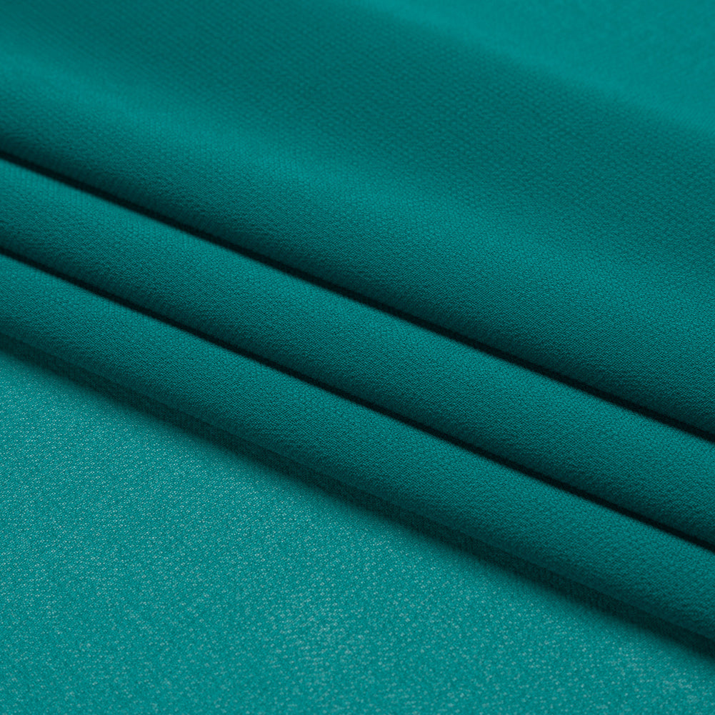 Polyester High-Multi Chiffon - Deep Teal - Netta Collection by Mood - Folded