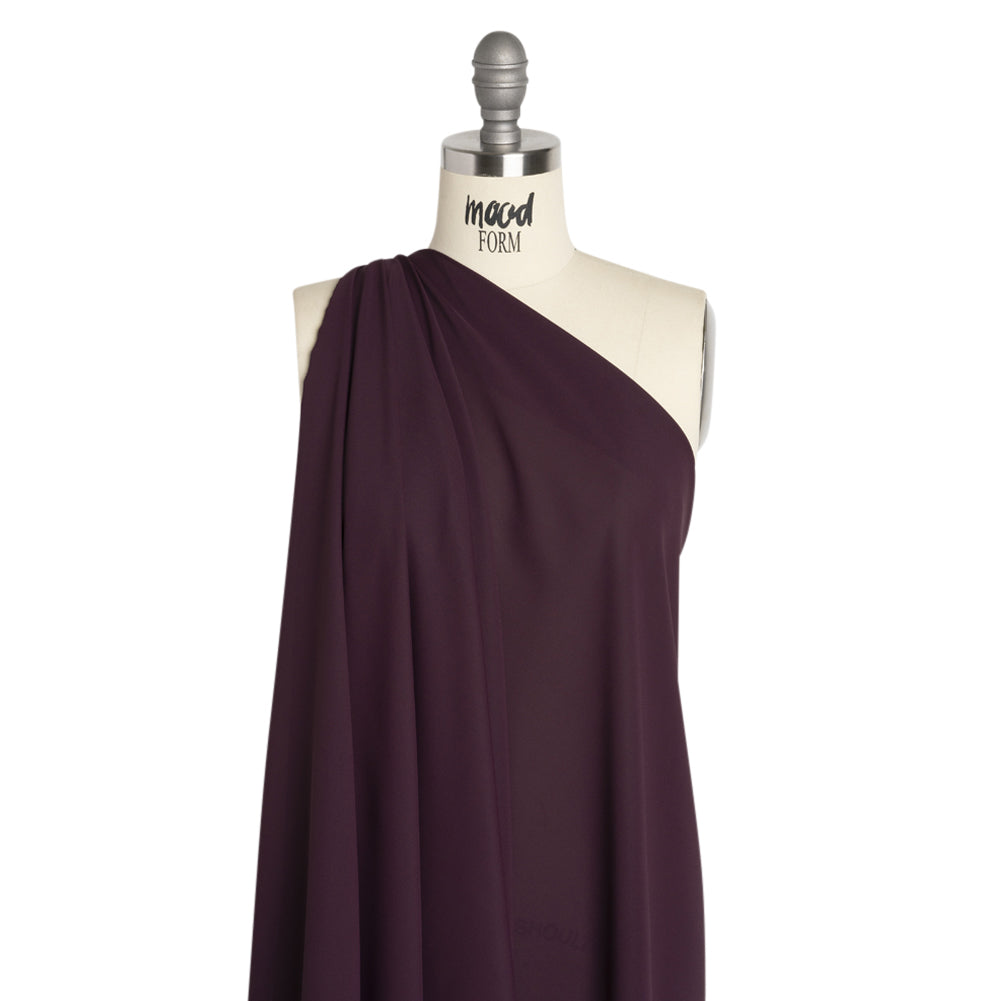 Polyester Double Georgette - Eggplant - Mimosa Collection by Mood - Drape