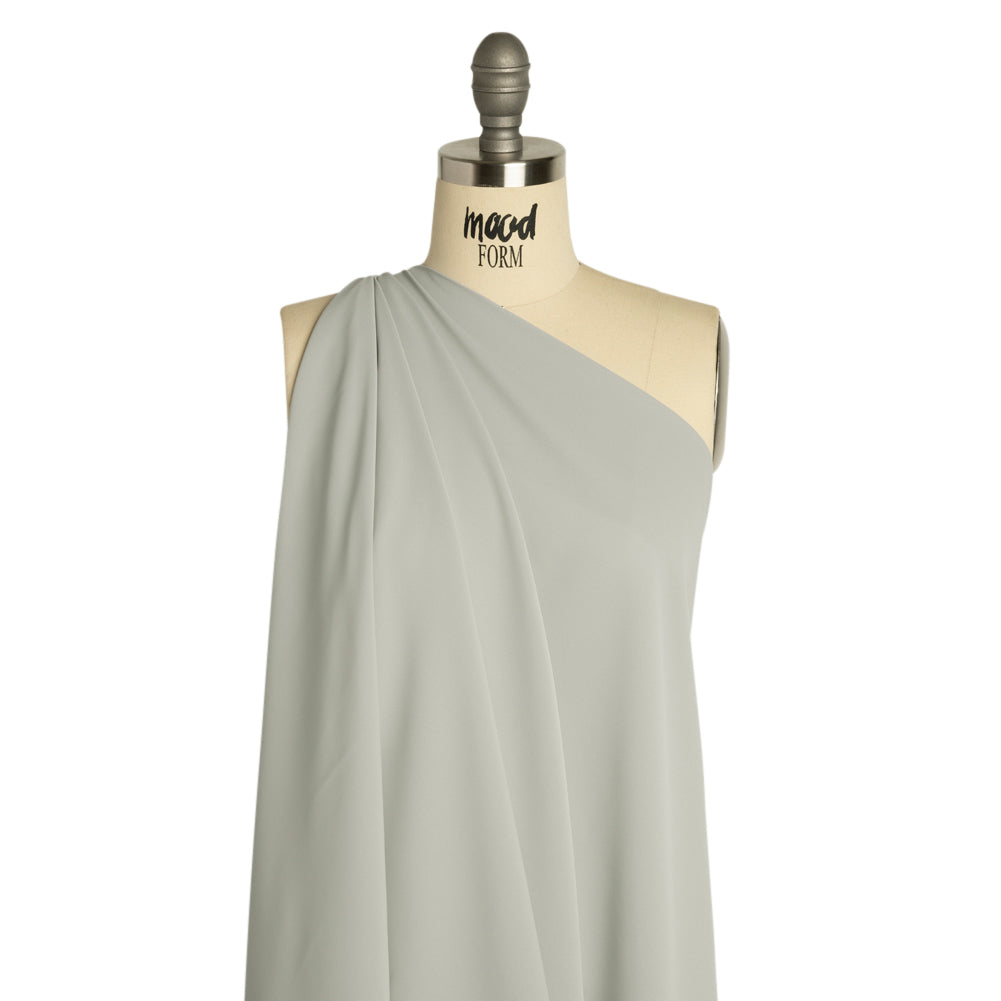 Polyester Double Georgette - Silver - Mimosa Collection by Mood - Drape